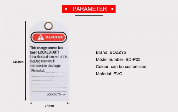 BOSHI personalizou o fechamento de advertência Tagouts da segurança do material do Pvc da cor