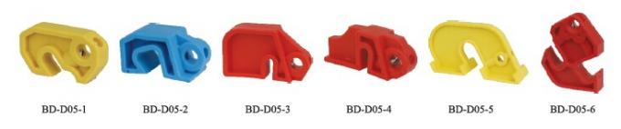 Fechamento plástico desproporcionado do interruptor (BD-D05) de todas as cores diferentes dos tamanhos para a utilização do tagout do fechamento
